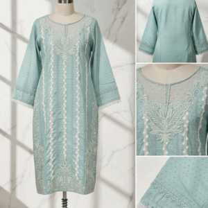 Pastel Blue Chikan Kari Embroidered Kurta