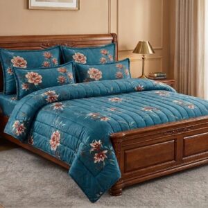 Teal Elegance Quilted Comforter & Bedding Set