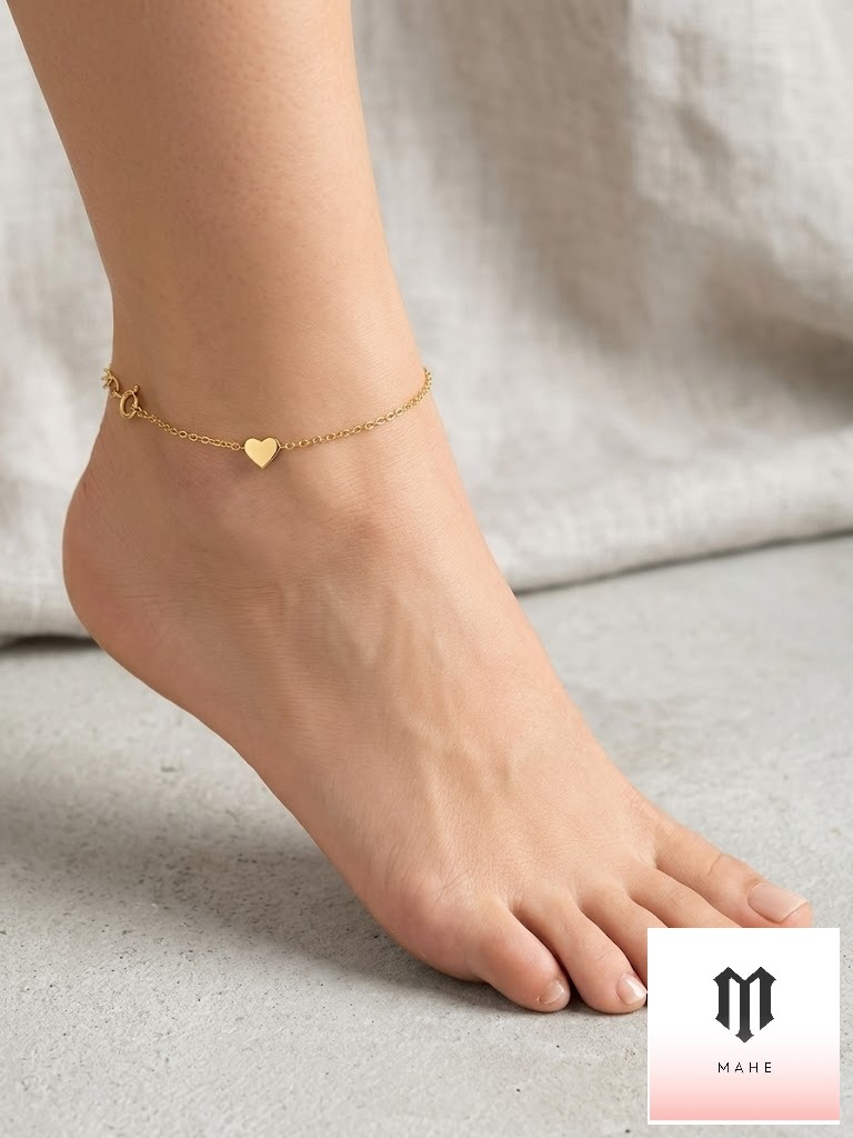 The Dainty Heart Gold Anklet - Image 2