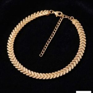 Chevron Link Gold Anklet