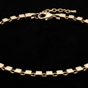 The Cube Link Gold Anklet