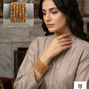 The Royal Crimson Gold-Textured Choori Set